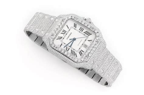 cartier santos iced out preis|cartier santos 4072 price.